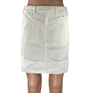 G1 Goods Paper Twill Women's White High Waist Straight Pencil Denim Jean Skirt 2